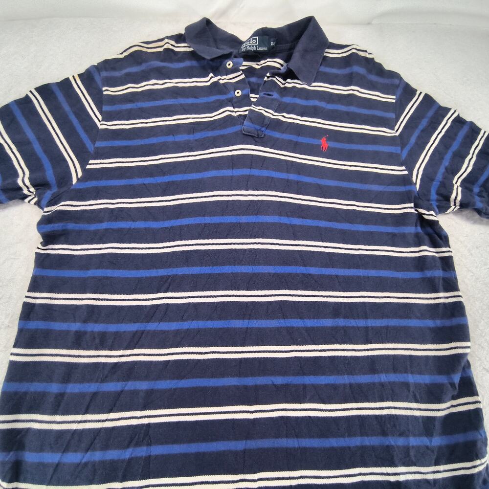 Polo by Ralph Lauren Collared Polo Shirt Mens Size Extra Large XL Blue White